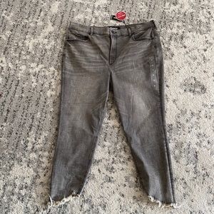Nwt size 18 express grey jeans fray bottom